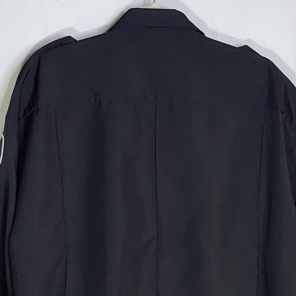 National Patrol Permanent Press Black LS Allied Universal EMT Work Shirt 19-19.5 - Picture 11 of 16